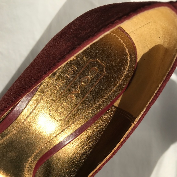 Coach Sued Ankle Strap Wedge Heal - Picture 3 of 11